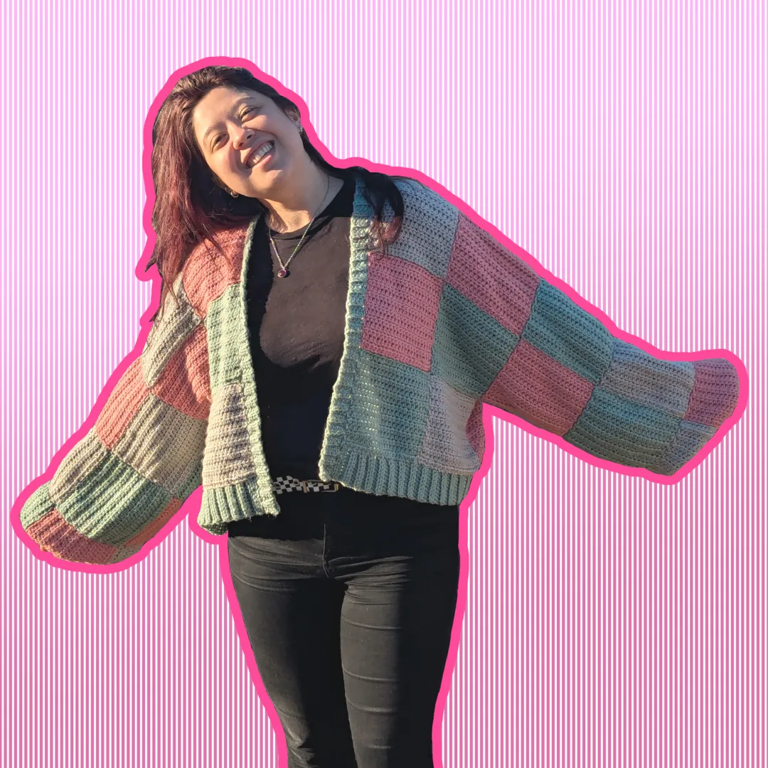 Oversized Patchwork Cardigan - Image 3